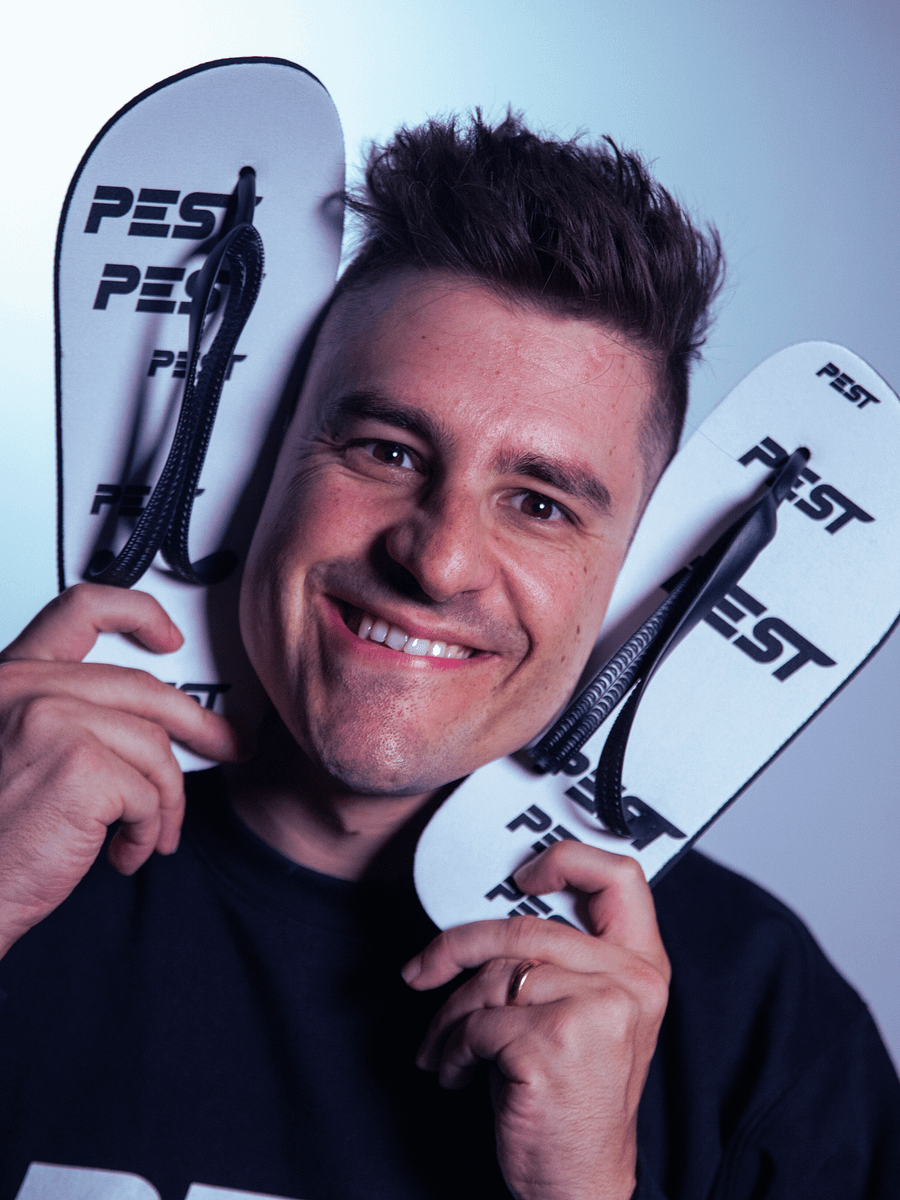 Pest Black and White Flip-Flops product image (1)
