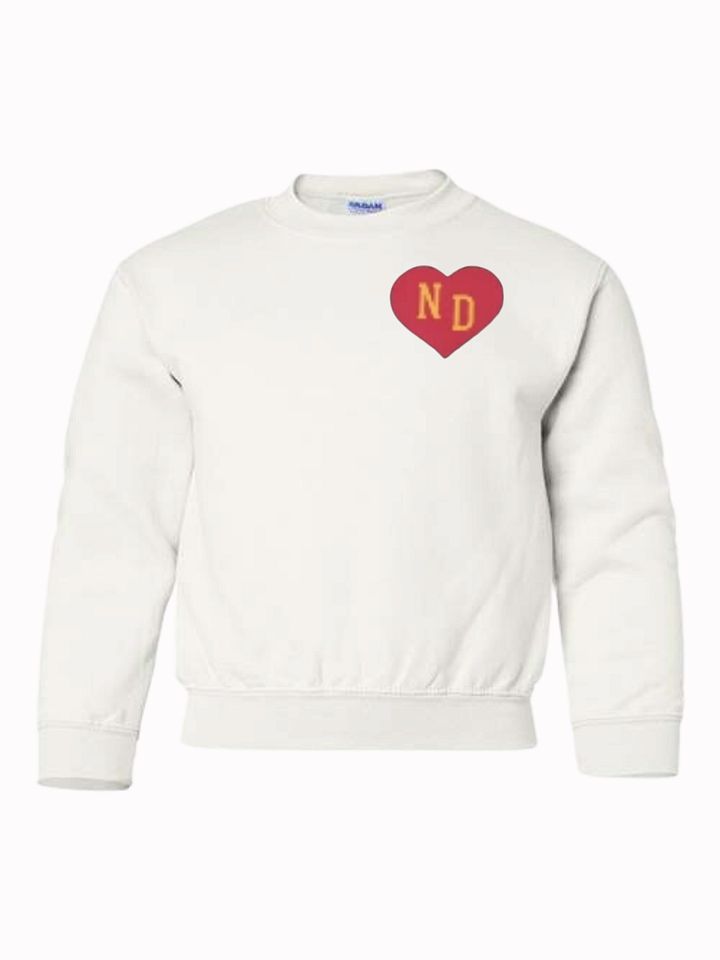 ND Heart Small Red Youth Unisex Sweatshirt product image (2)