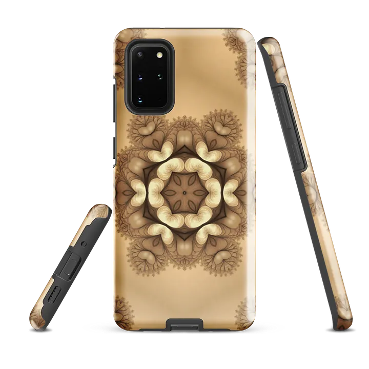 Tough Phone Case for Samsung® - Brown and Beige Geometric Snowflake Design product image (2)