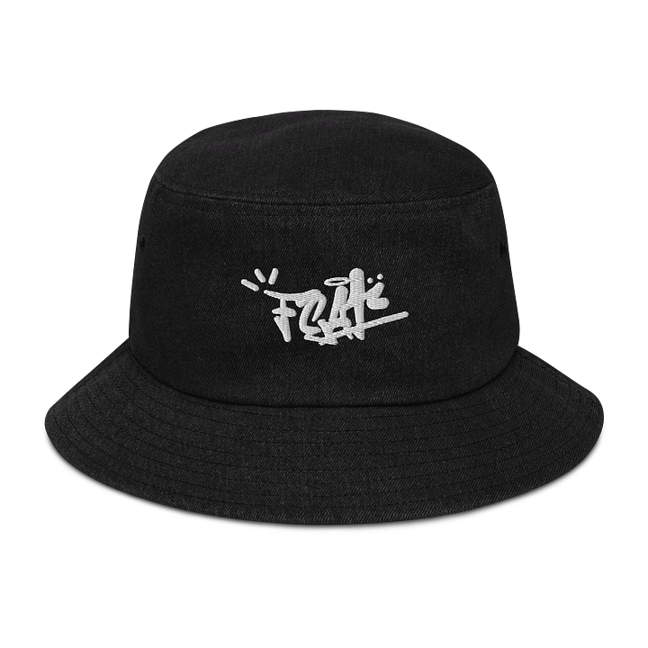 3D puff printed FeatRepublic Black Denim Bucket Hat product image (1)