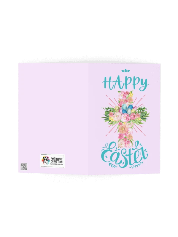 Happy Easter Floral Cross Greeting Card product image (2)