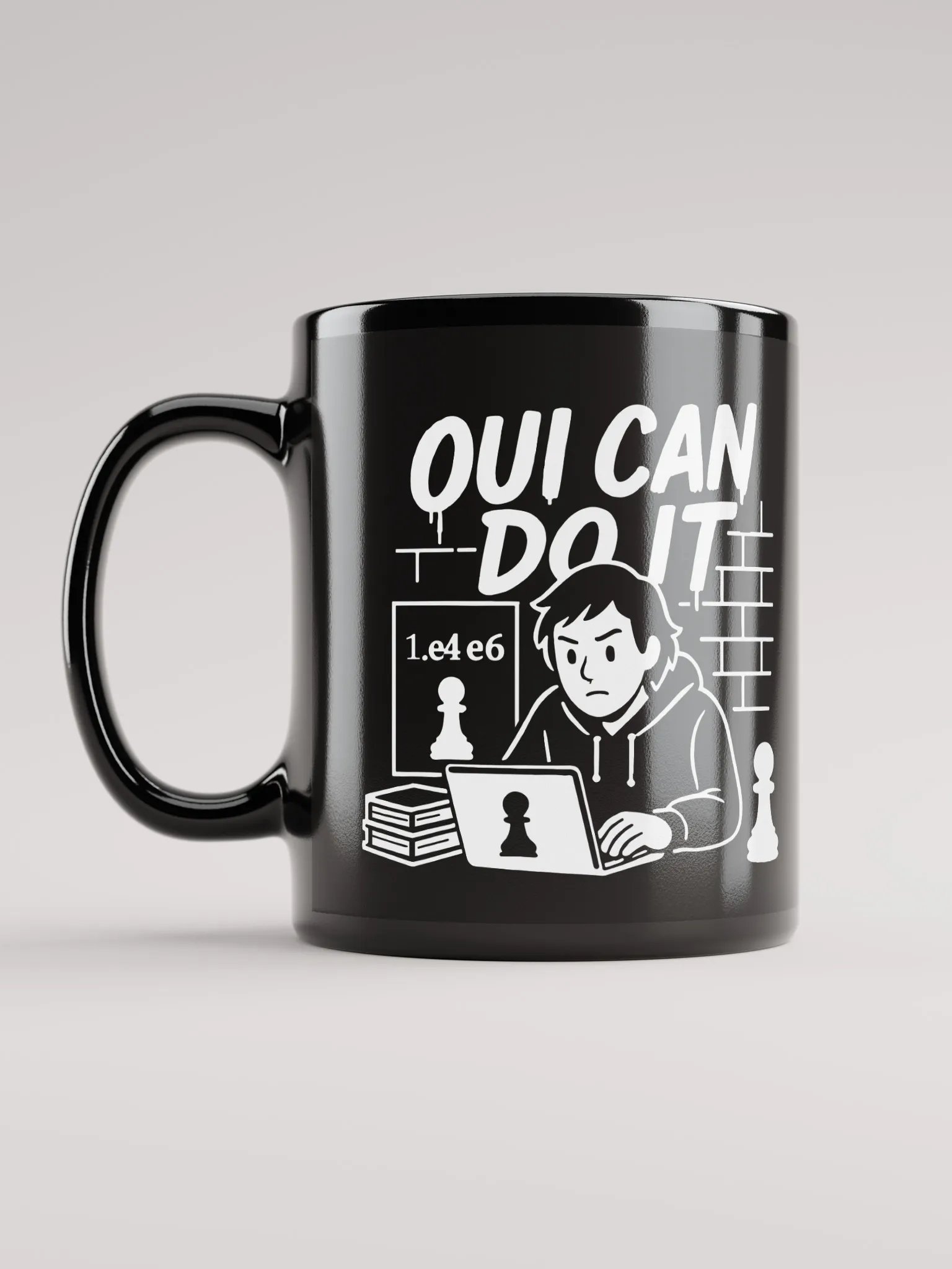 Oui Can Do It - Black Glossy Mug product image (11)