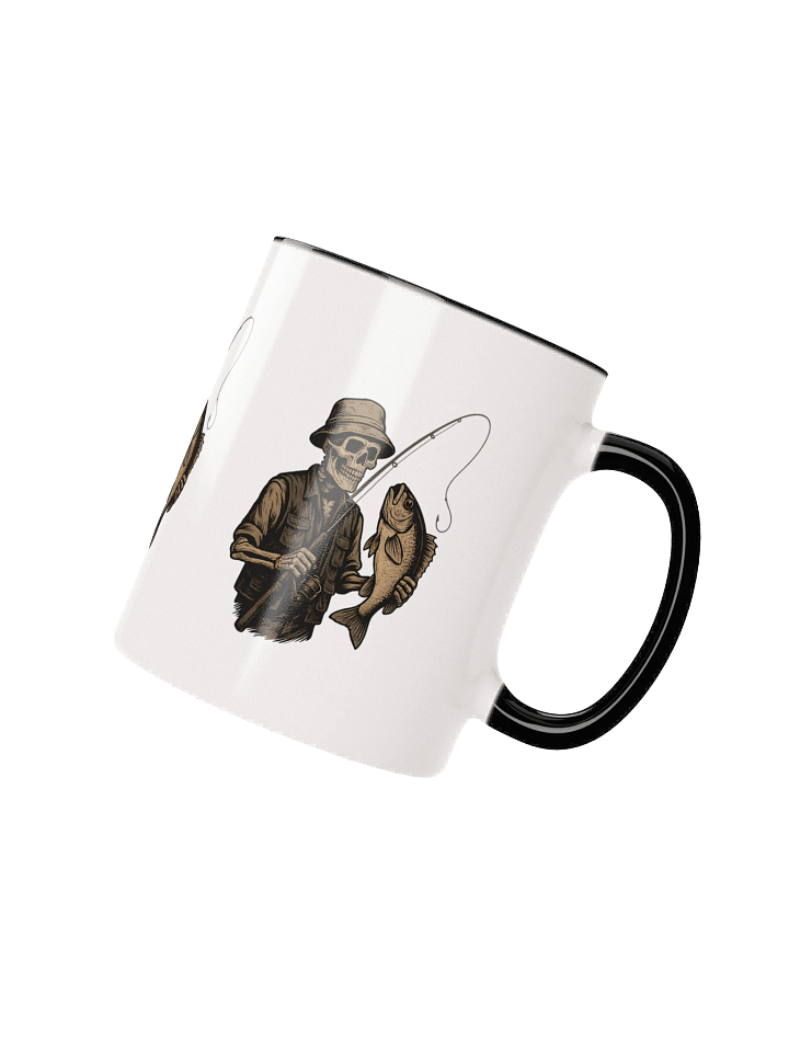 Skeleton Fishing Mug – Bass Fisherman Coffee Cup for Anglers product image (25)