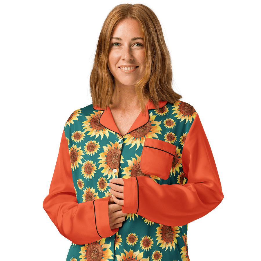 Orange Sunflower Pajama Top product image (4)
