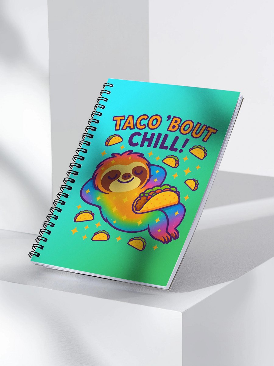 Taco ’Bout Chill – Funny Sloth Notebook With Tacos | Sloths Having Snacks Collection product image (3)