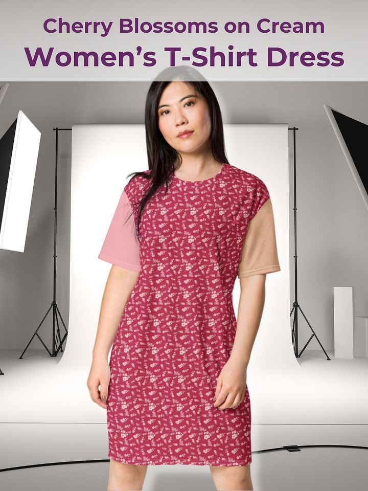 Cherry Blossoms on Magenta Women's T-Shirt Dress product image (1)