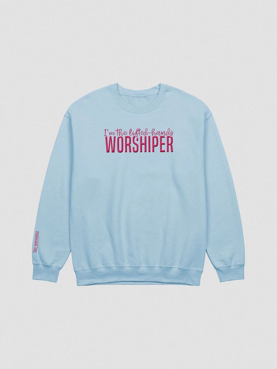 The Lifted Hands Worshipper Embroidered Sweatshirt | Light Colors product image (1)