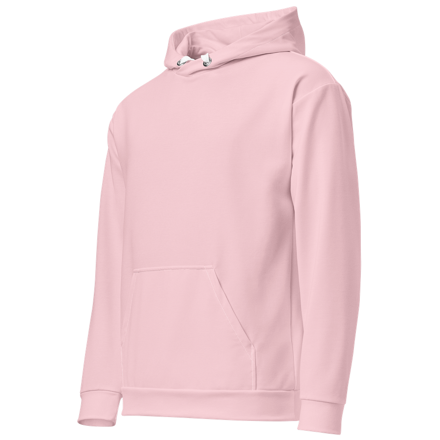 Rosa Pale Pink Solid Color Eco Friendly Pullover Unisex Hoodie product image (2)