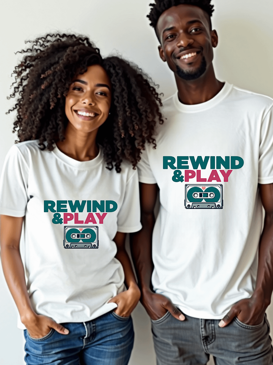 Rewind & Play Cassette Heart T-Shirt product image (62)
