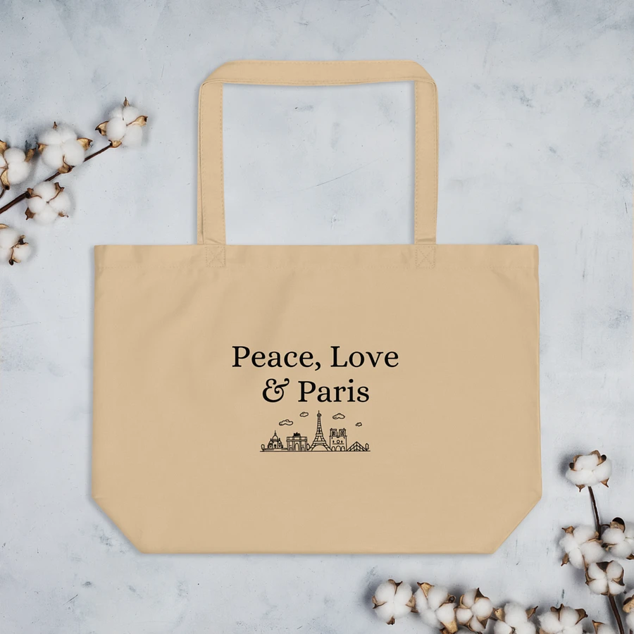 Peace, Love and Paris with Monuments Organic Tote Bag product image (4)