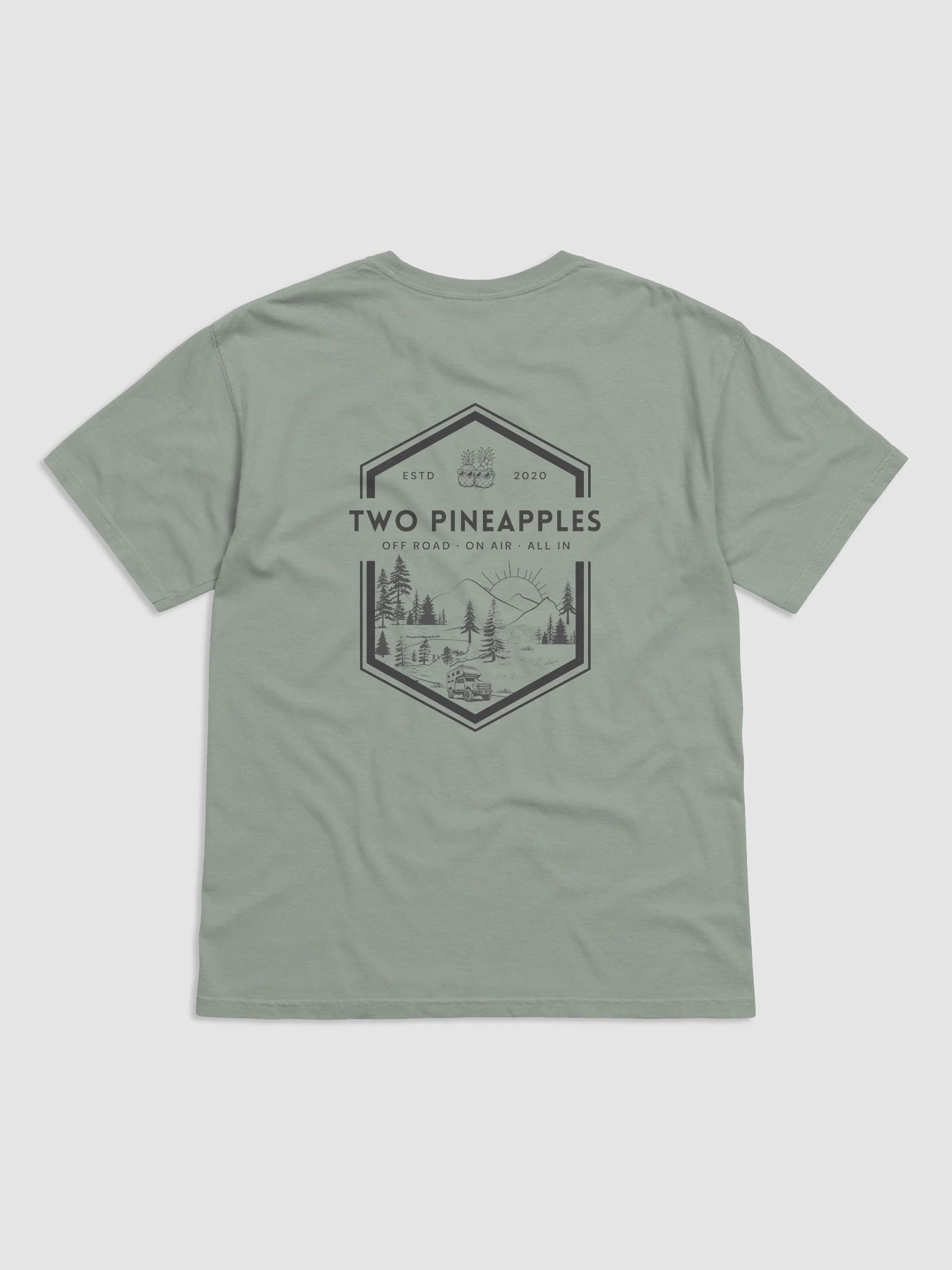 Two Pineapples Roadtrip Badge Relaxed Fit T-Shirt (Back design) product image (1)