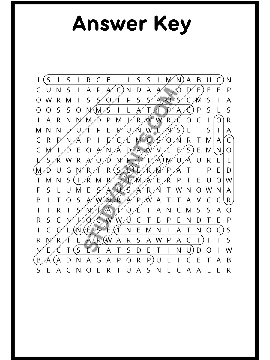 Cold War Word Search Puzzle Printable product image (3)