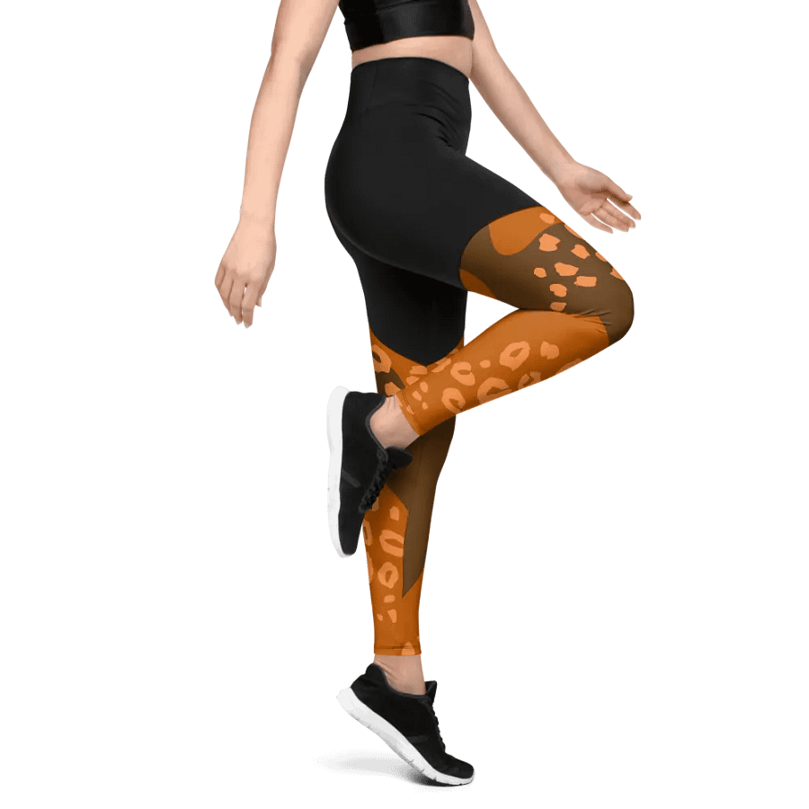 Orange Safari Chic Compression Leggings product image (10)