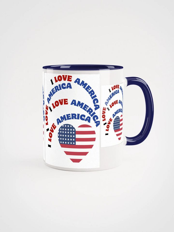 Ceramic Mug with Color Inside, I LOVE AMERICA. product image (1)