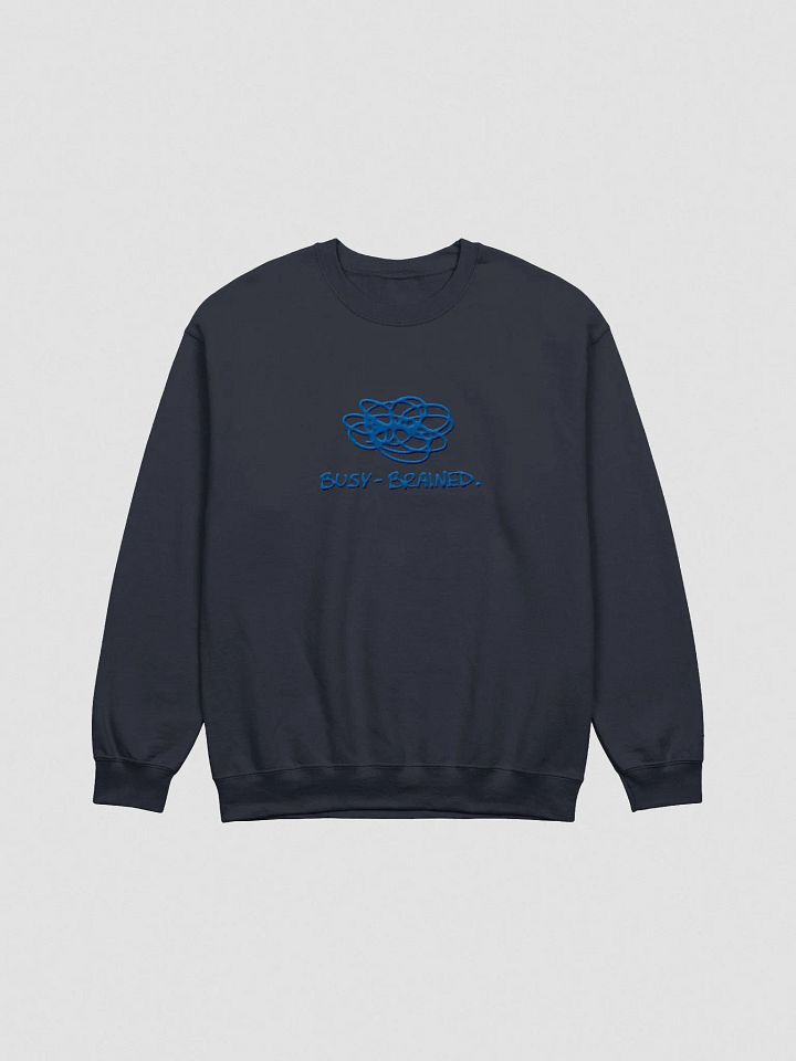 BUSY-BRAINED. (lg. design, royal thread) embroidered crewneck product image (13)