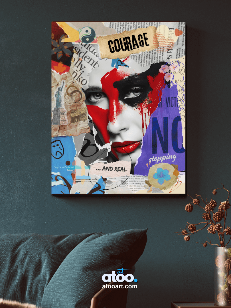 Don't be silent! Don't stop! Red. Collage Wall Art product image (3)