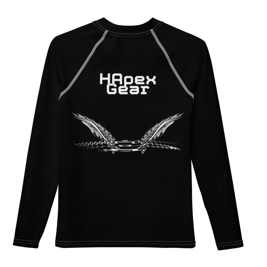 White HApex Gear White Logo Cancer Awareness Orange Ribbon. Black Youth Rash Guard product image (7)