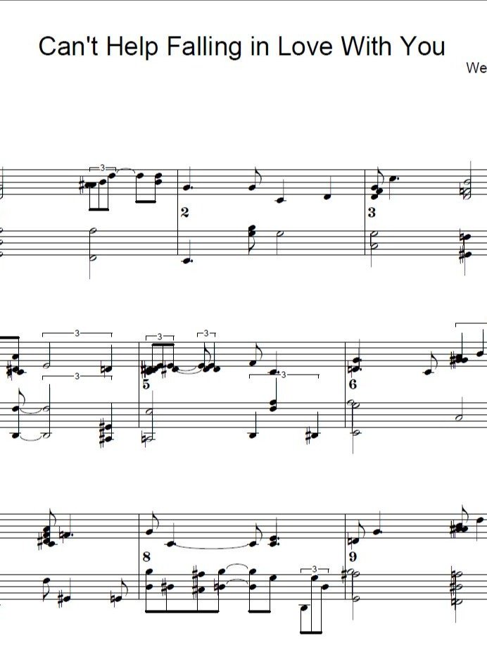 Can't Help Falling in Love With You - Piano sheet music product image (1)