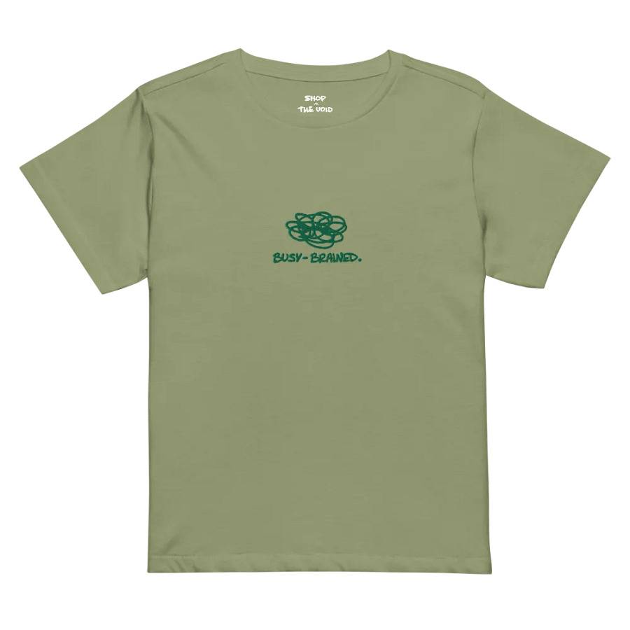 BUSY-BRAINED (kelly) embroidered waist length t-shirt product image (1)
