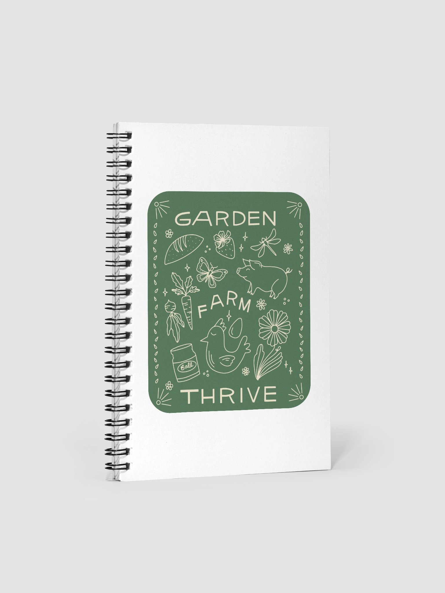 Green Garden. Farm. Thrive. Illustrated Notebook product image (1)