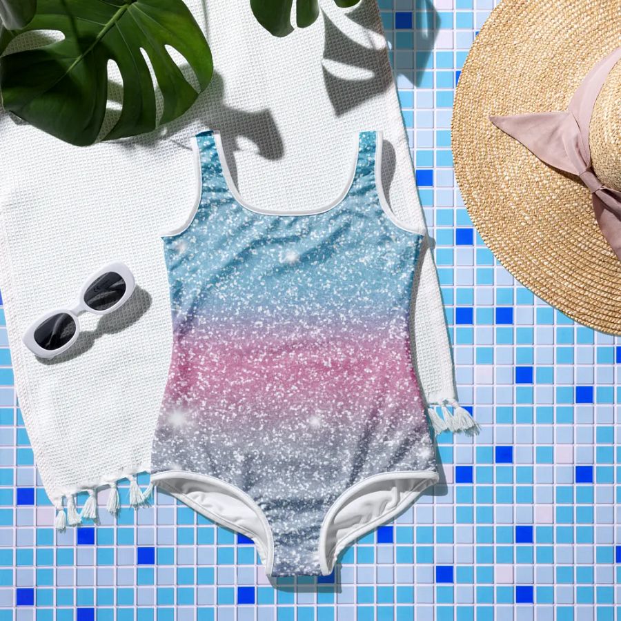 Glitter Unicorn Texture Design Youth Swimsuit (4) product image (8)