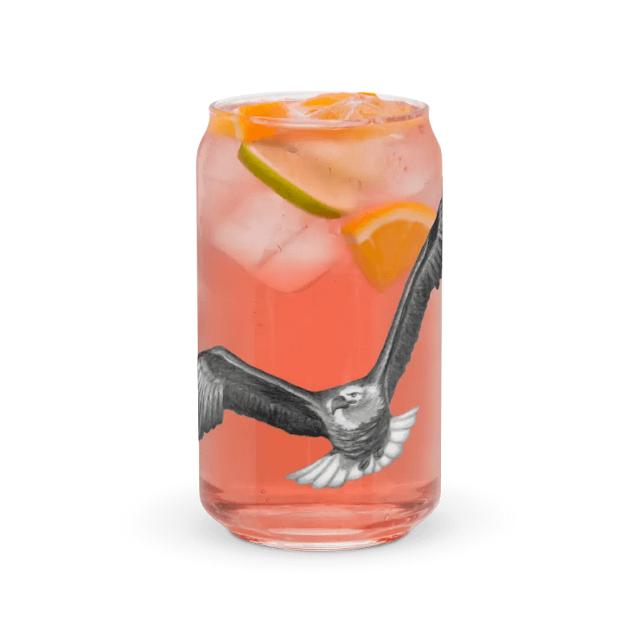 Eagle Drawing Glass Can Cup product image (37)