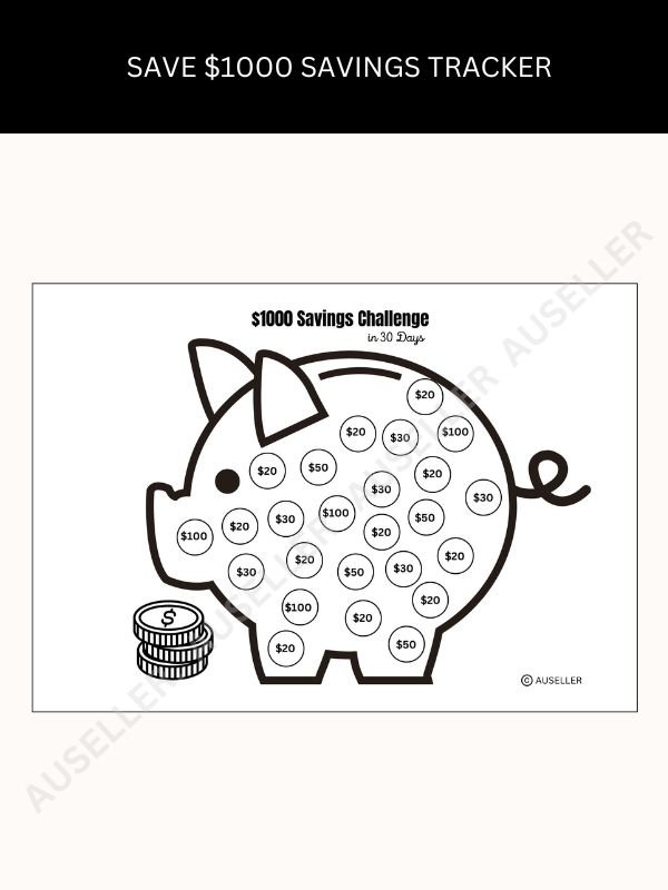 Piggy Bank Savings Tracker Bundle product image (5)