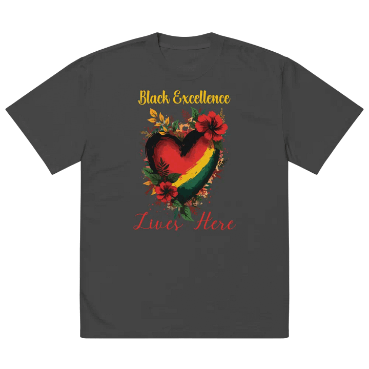 Black Excellence Lives Here Oversized T-Shirt product image (3)
