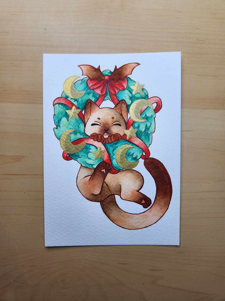 Dessin original Noël Chat product image (2)