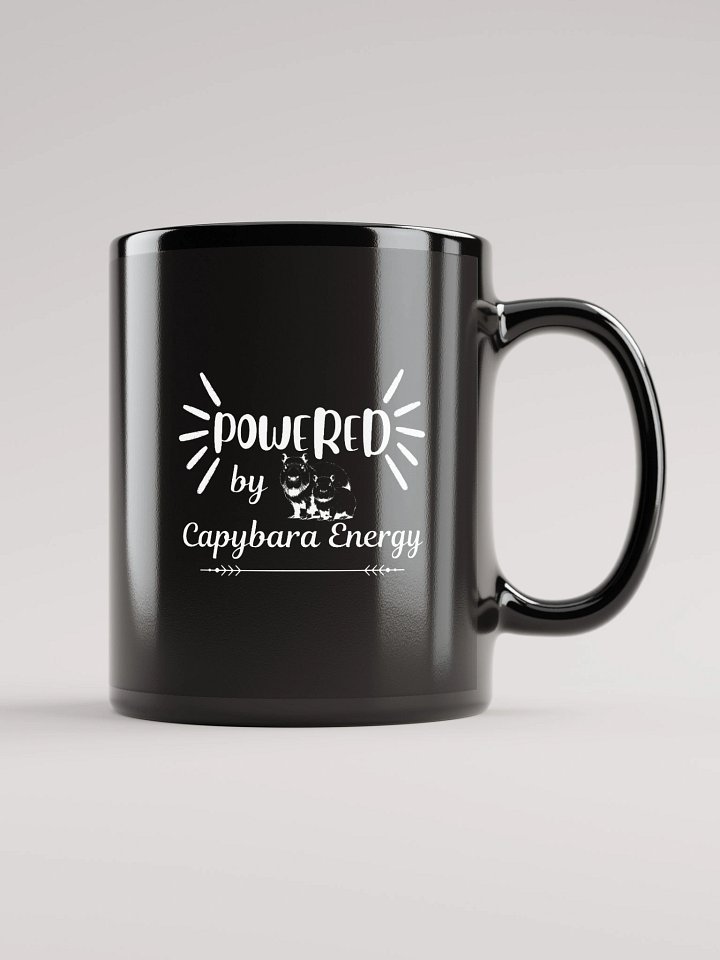Powered by Capybar Energy Black Glossy Mug product image (2)