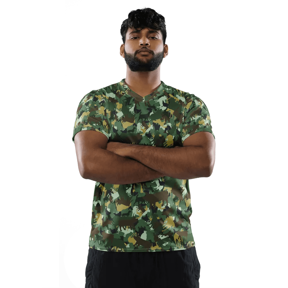 FARMOUFLAGE WOODLANDS CAMO RECYCLED UNISEX SPORTS JERSEY product image (7)