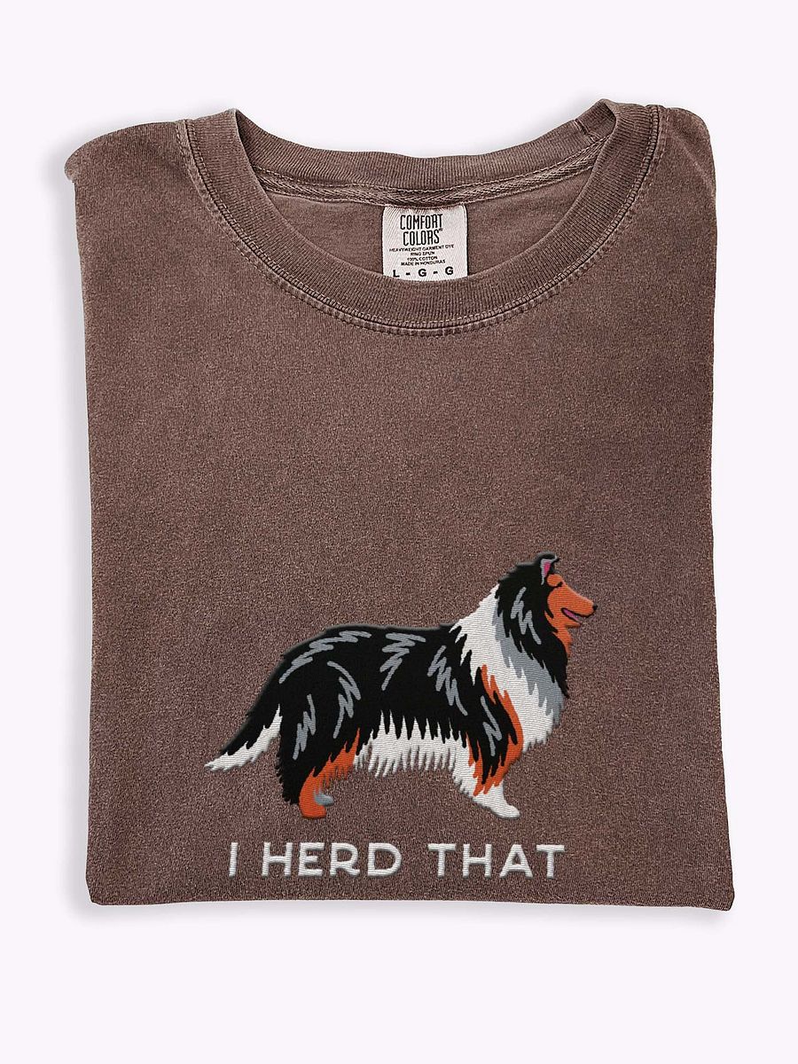 I Herd That T-Shirt(Embroidered) of a Rough Collie(Tricolor) product image (1)