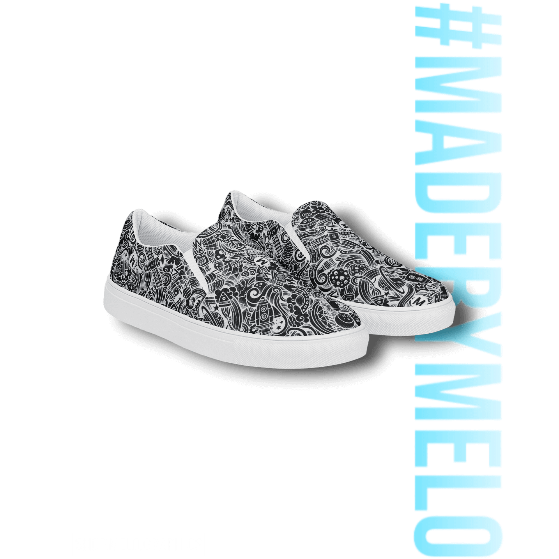 Dark Space Scribble - Women's Slip-ons | #MadeByMELO product image (8)