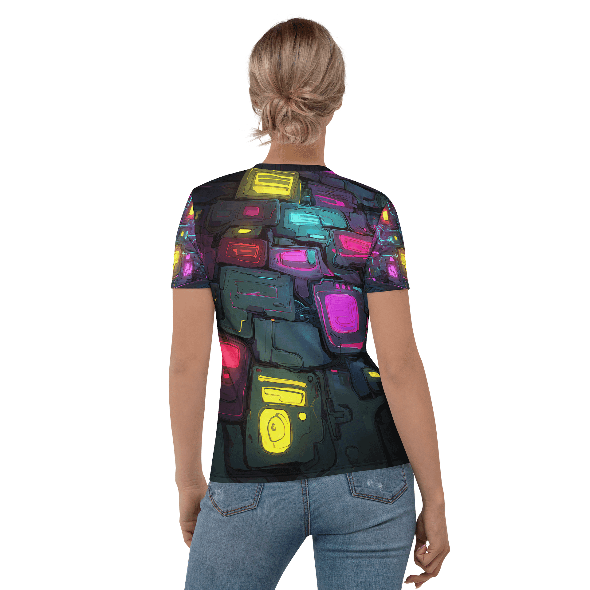 Quetza Ascendant – Neon Priestess All-Over Print Tee product image (5)
