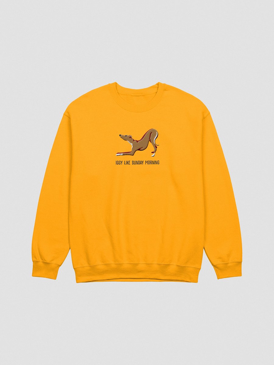 Iggy Like Sunday Morning Sweatshirt (Embroidered) of an Italian Greyhound(Brown) product image (10)
