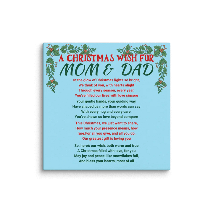 Mom Dad Christmas Wish Canvas product image (1)