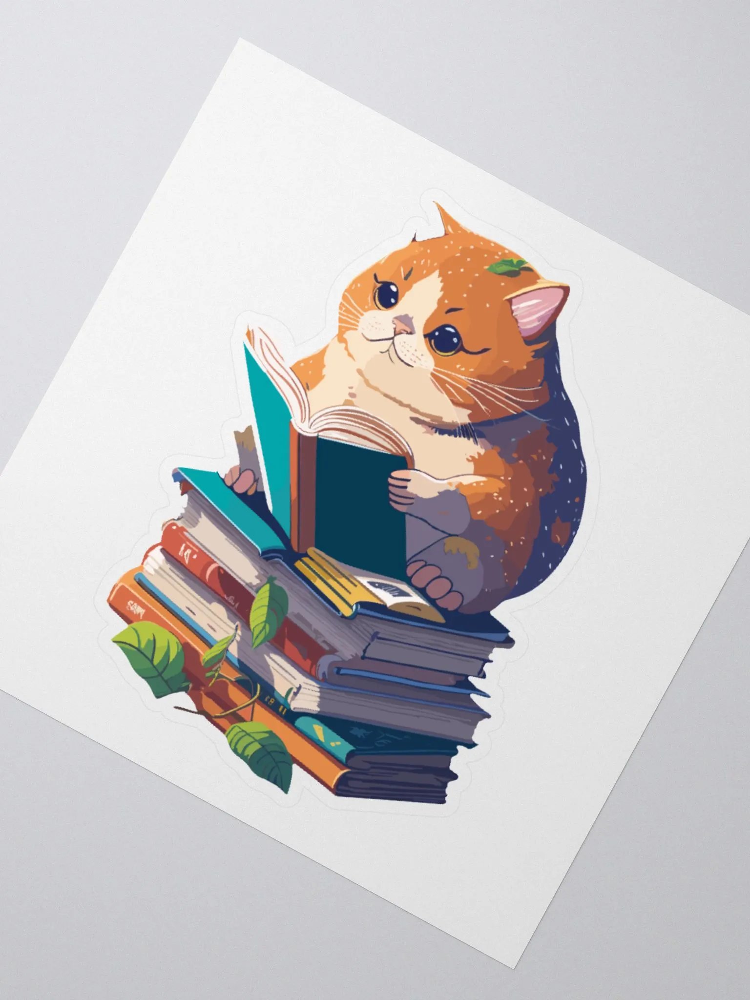 Cat Reading Book Sticker product image (2)