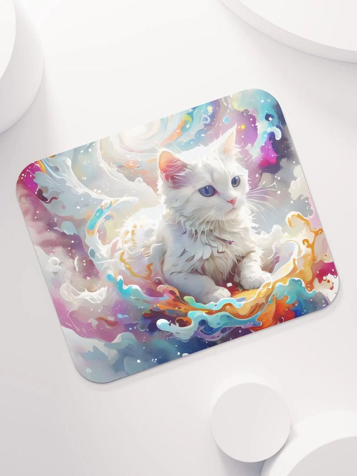 Vibrant Colors and Feline Fantasy Mouse Pad product image (1)