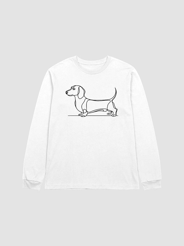 Minimal Dachshund Line Drawing Long Sleeve Tee - Wear Your Dog Love Proudly product image (7)