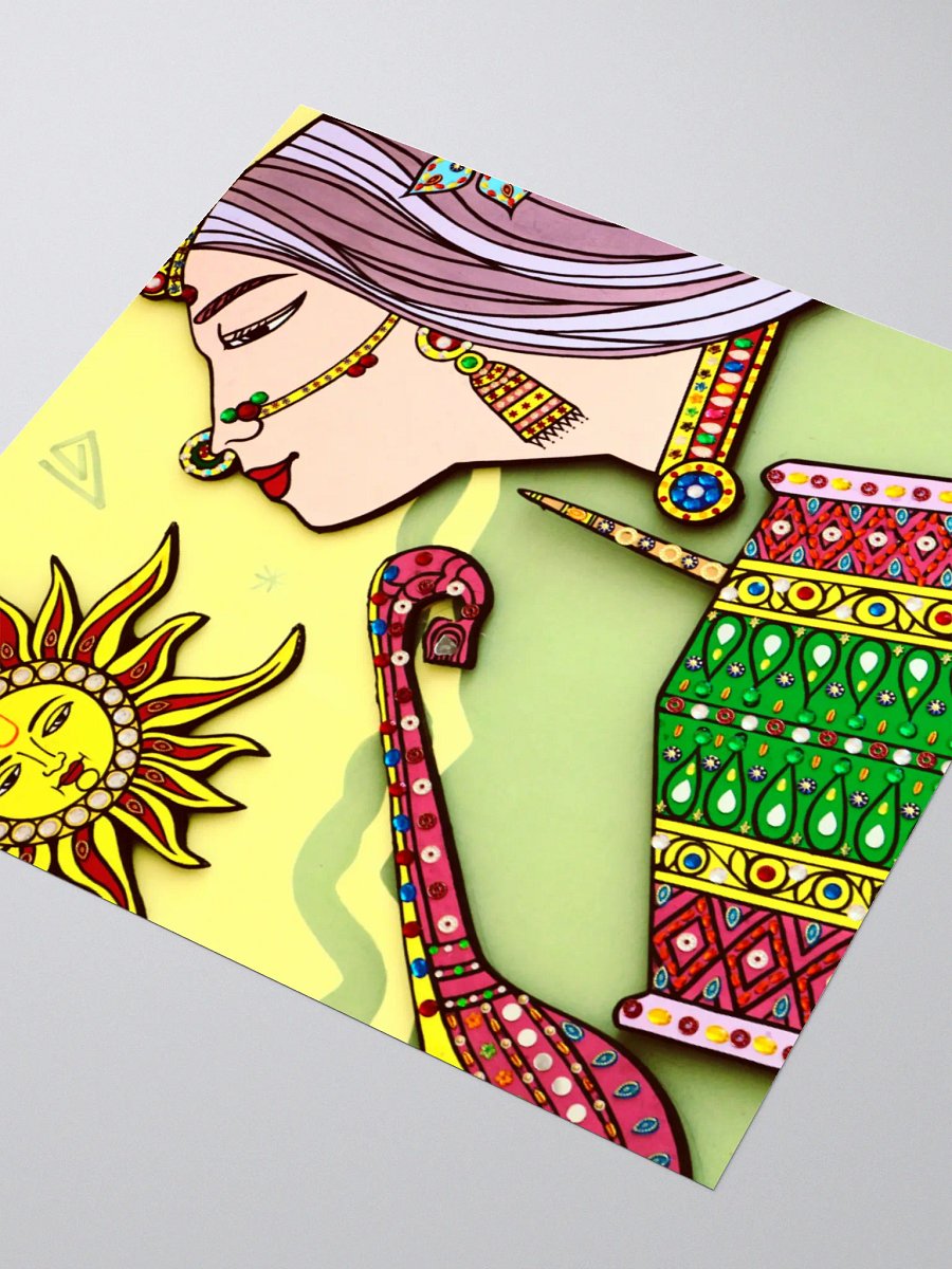 Indian culture, Vibrant Traditional Musical Art Stickers product image (9)