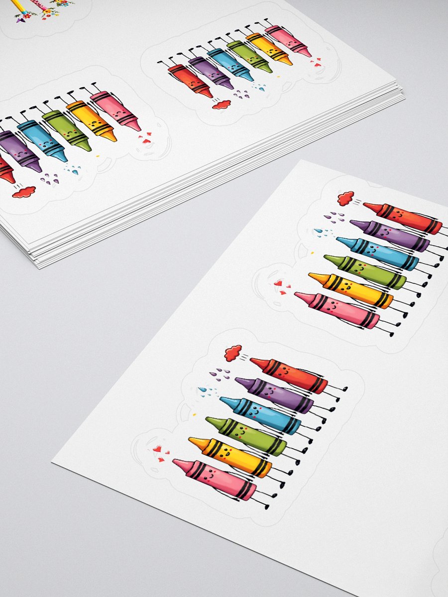 Retro Rainbow Crayon Crew Sticker – 100 Days of School Celebration for Kids & Teachers product image (11)