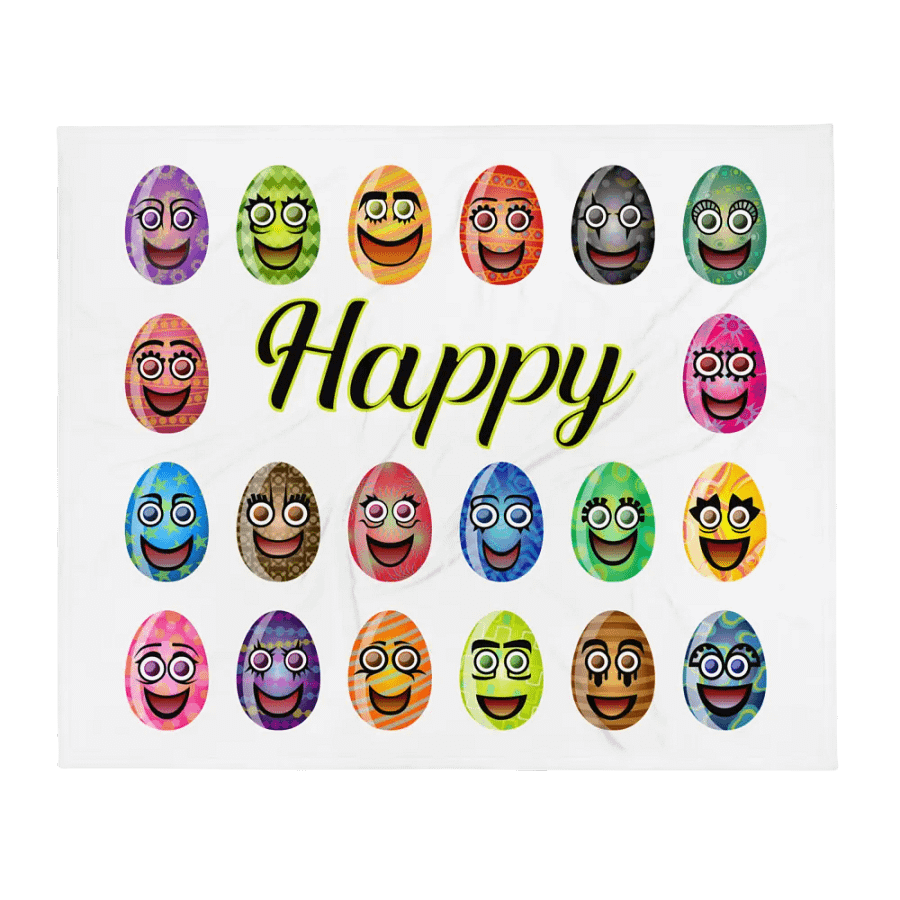 Happy Easter Egg Throw Blanket product image (13)