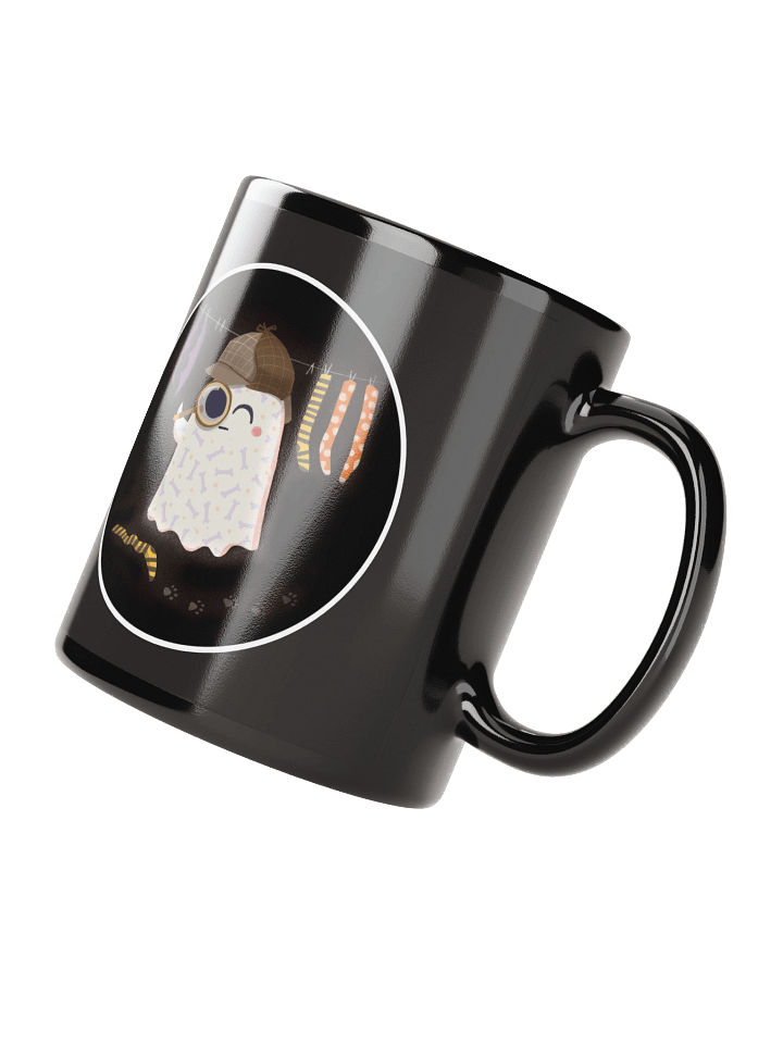 Little Ghost Sherlock Bones - Black Ceramic Mug product image (2)