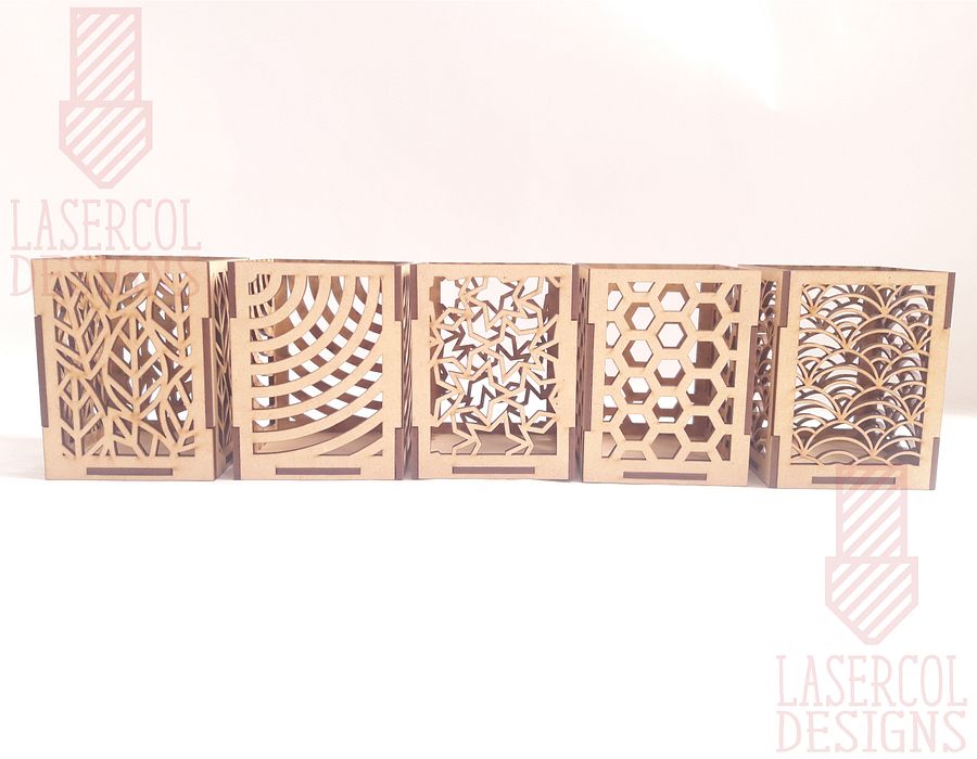 Pencil Holder (Ten Styles) File - Laser Cut Files product image (4)