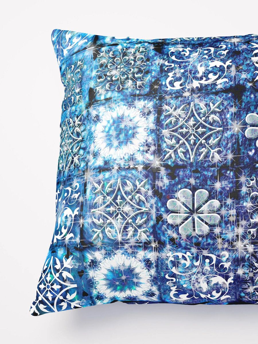 Blue Ice Crystals Motif Throw Pillow product image (5)