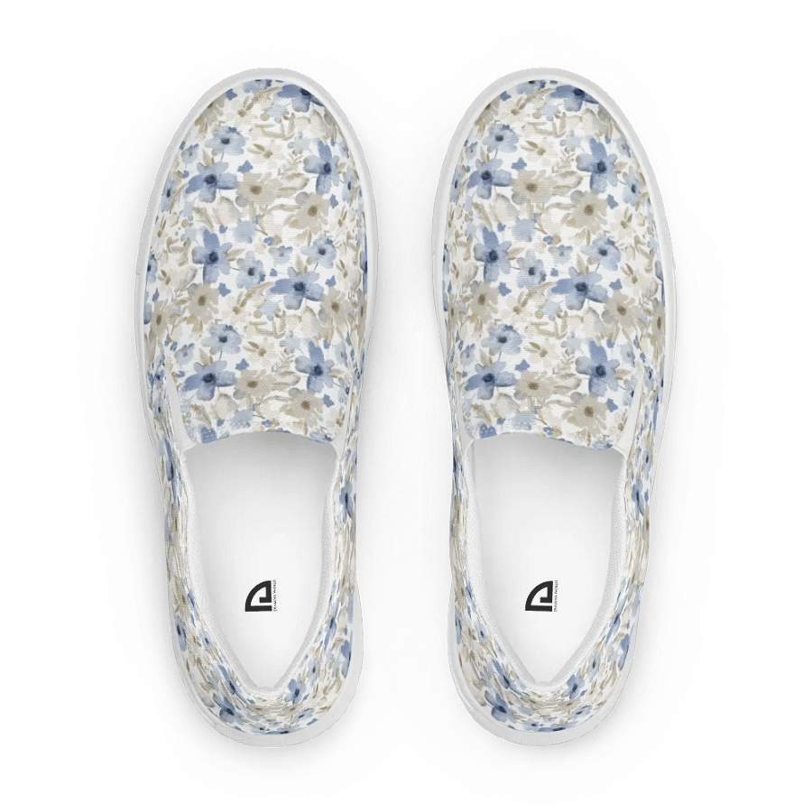 Blue Grey Flowers Canvas Shoes product image (1)