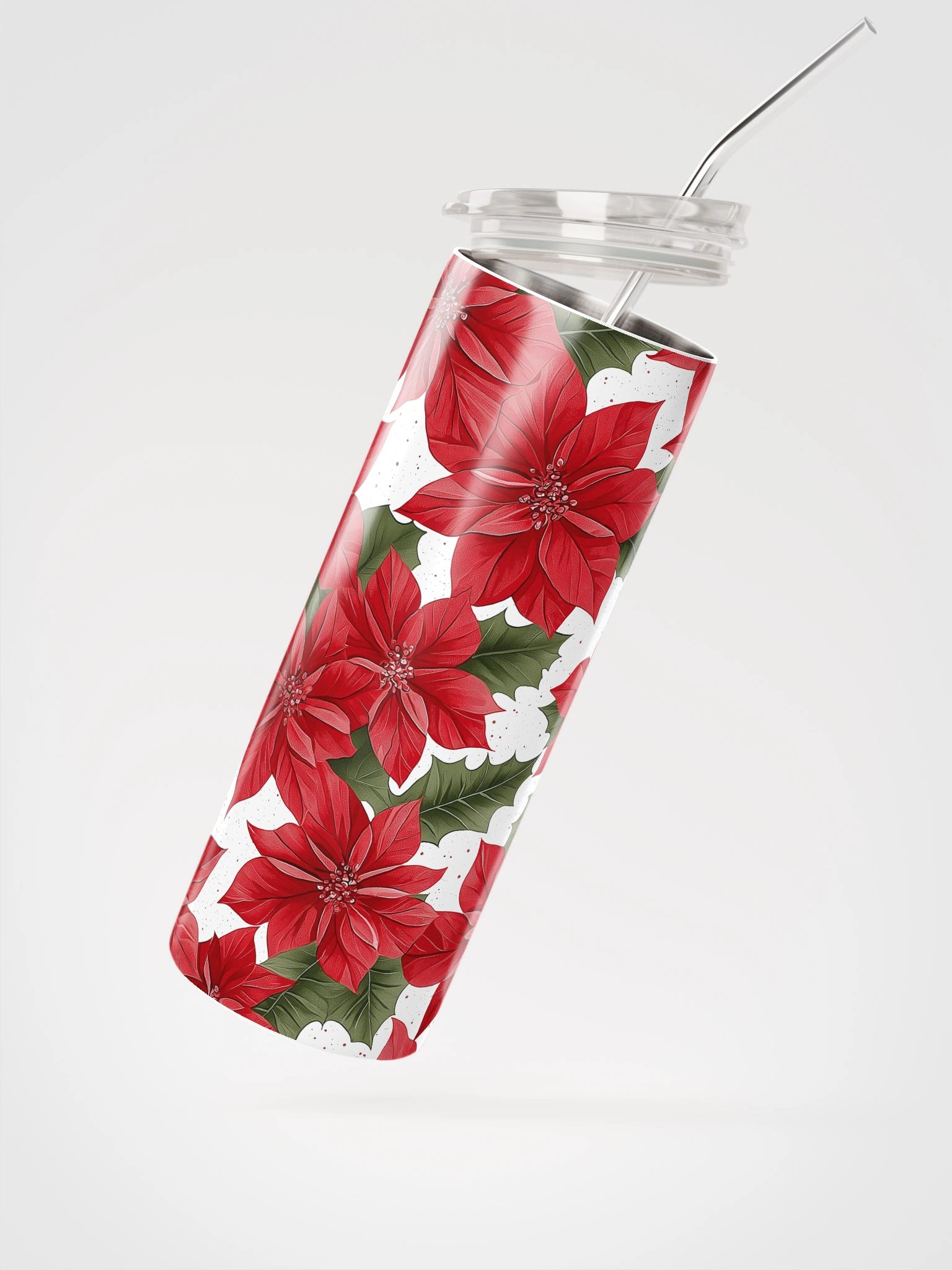 Christmas Poinsettia Stainless Steel Tumbler product image (2)