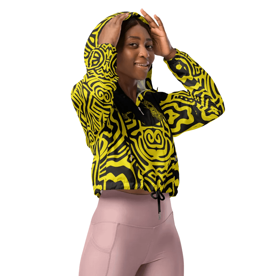 Gossip Cat Pattern Crop Hoodie Windbreaker product image (10)