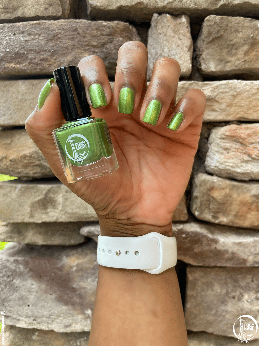 TWO SIZES TOO SMALL - Green Semi-Metallic Nail Polish product image (3)