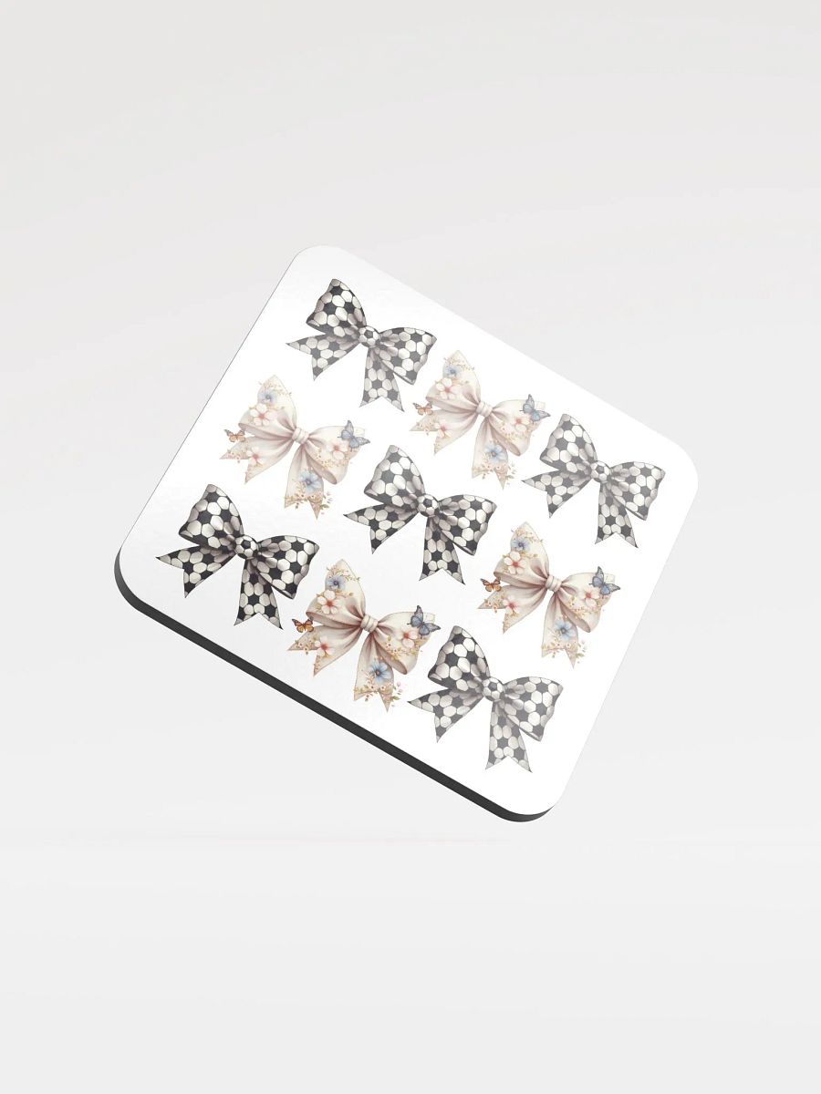 Spring Bows Soccer Chic Glossed Cork Coaster product image (2)